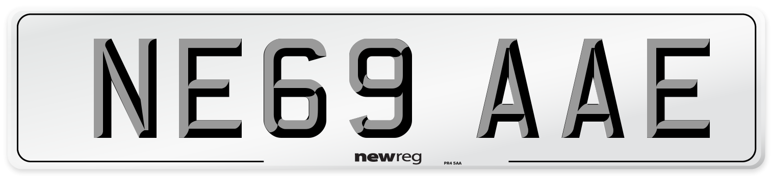 NE69 AAE Number Plate from New Reg